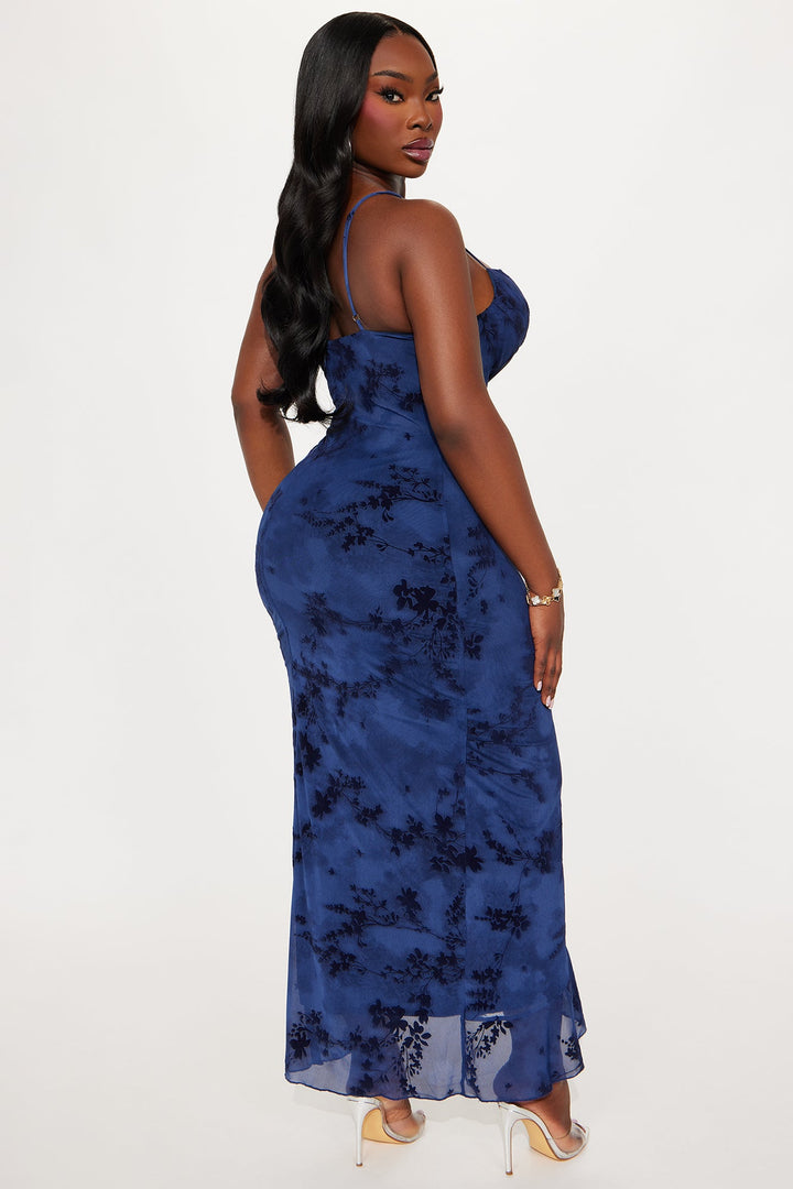 Miley Mesh Maxi Dress - Navy