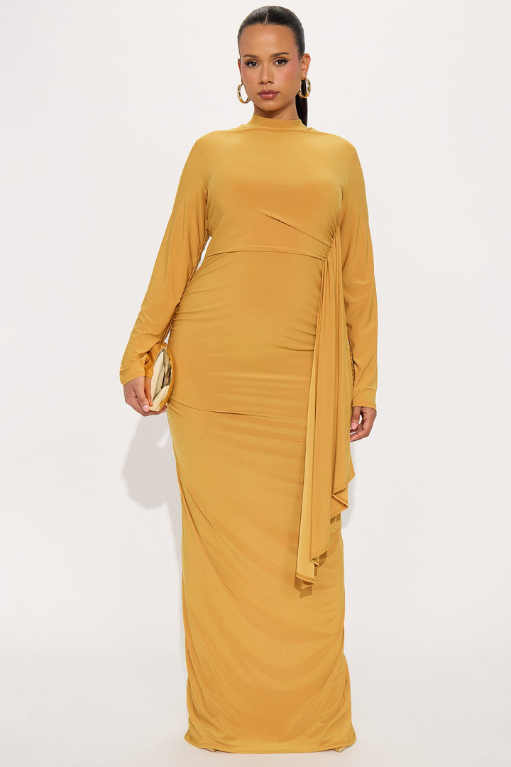 Ackens Snatched Maxi Dress - Mustard