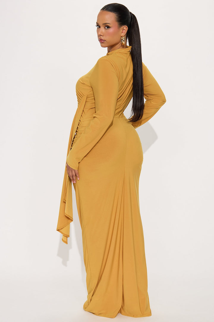 Ackens Snatched Maxi Dress - Mustard