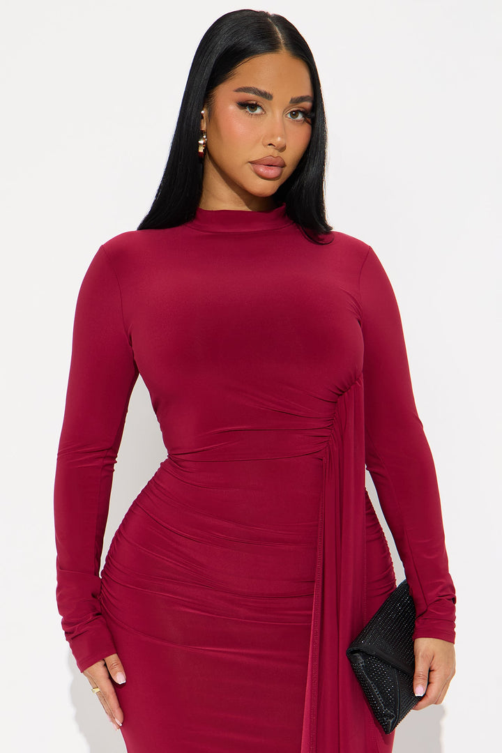 Ackens Snatched Maxi Dress - Burgundy