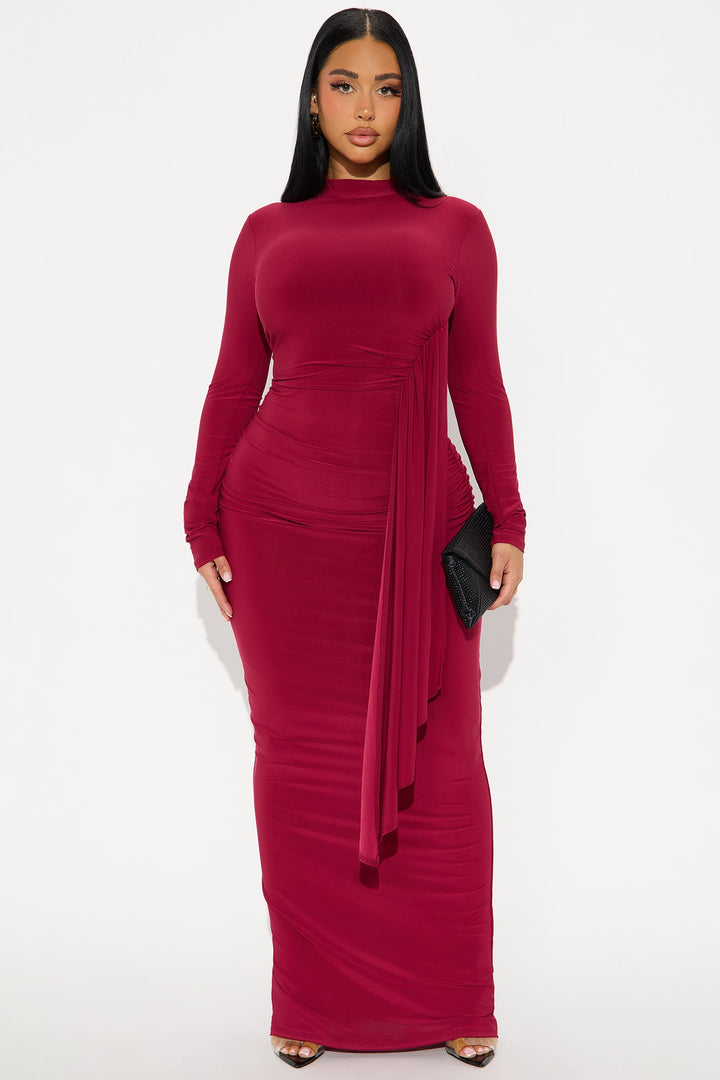Ackens Snatched Maxi Dress - Burgundy