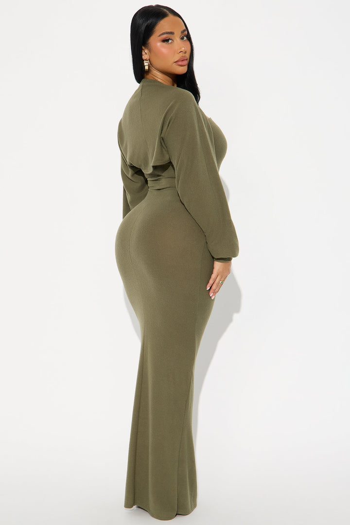 Witney Bolero Maxi Dress - Dark Olive