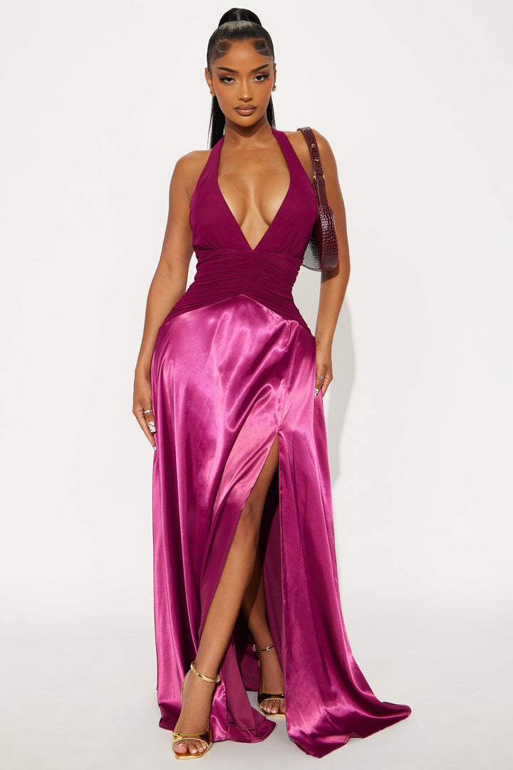 Sweet Nothings Ruched Gown - Magenta