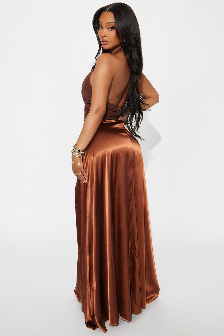 Sweet Nothings Ruched Gown - Brown