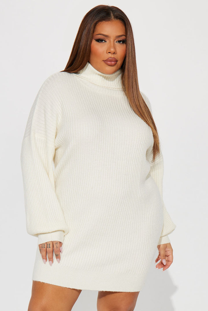 Karina Sweater Mini Dress - Cream