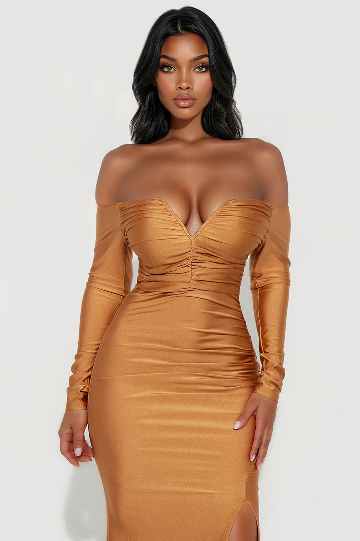 Need To Know Maxi Dress - Cognac