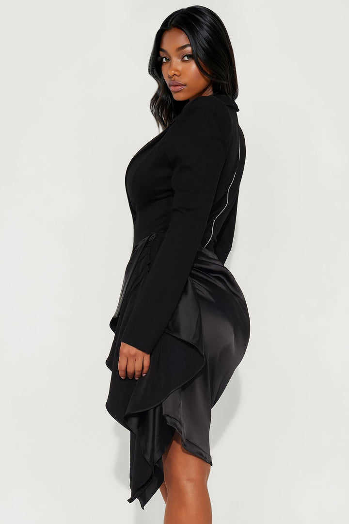 Akaira Blazer Midi Dress - Black