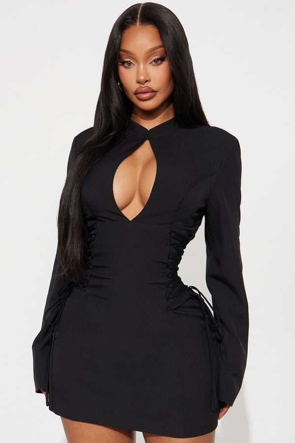 Don't Be Shy Mini Dress - Black