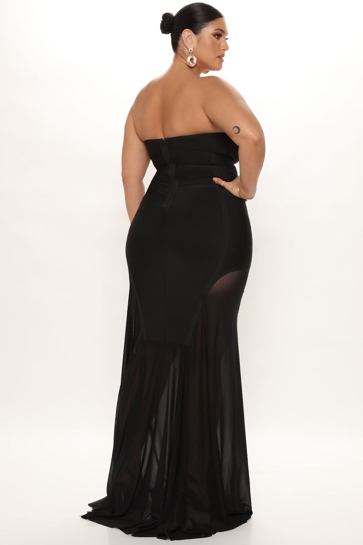 Night Life Bandage Maxi Dress - Black