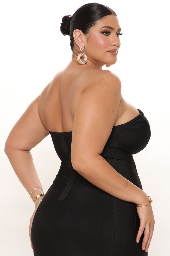 Night Life Bandage Maxi Dress - Black