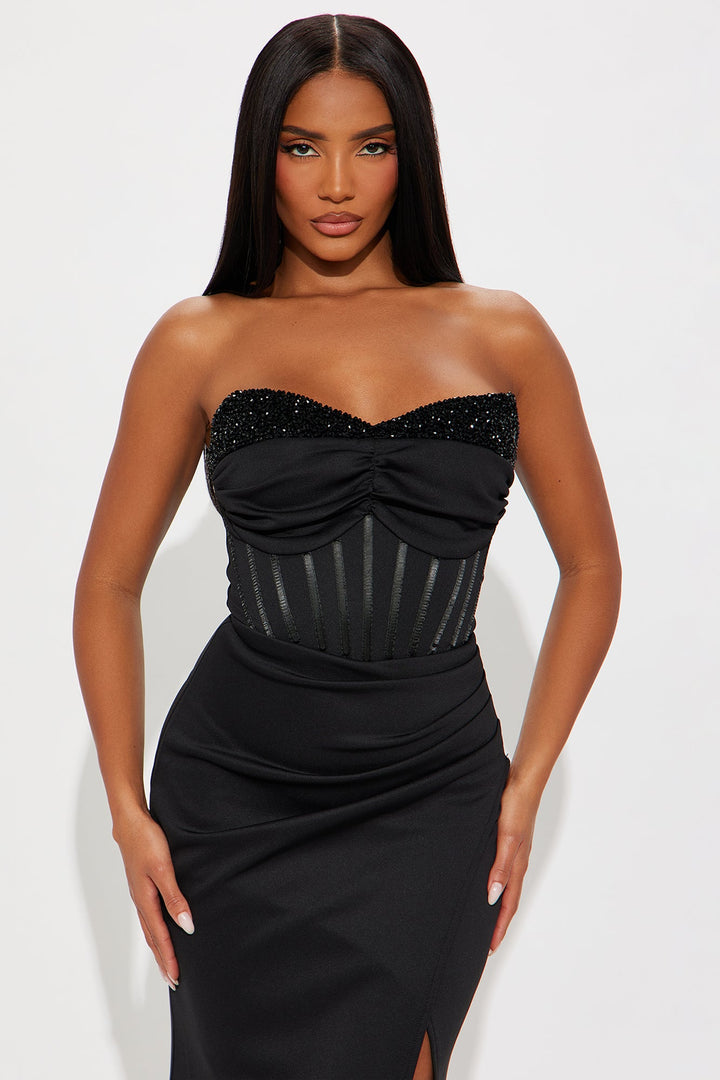 Quiet Sparks Corset Gown - Black