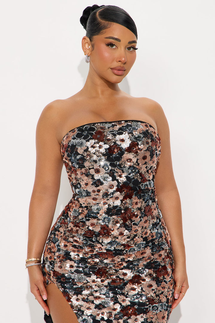 Sweetest Kiss Sequin Maxi Gown - Black/combo