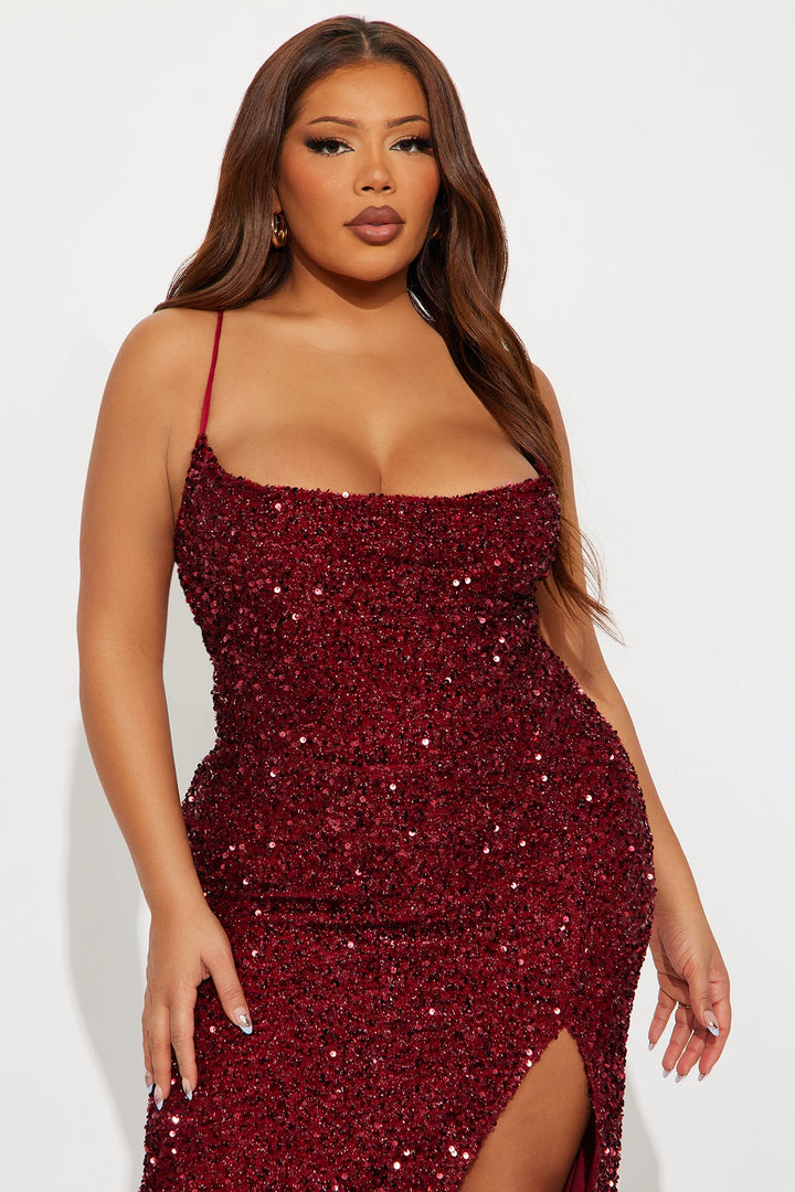Wild Soul Sequin Maxi Dress - Wine