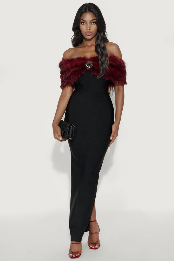 Admire Me Bandage Maxi Gown - Black/combo