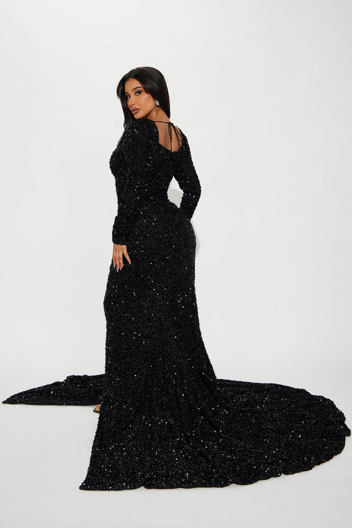 Alyssa Sequin Gown - Black