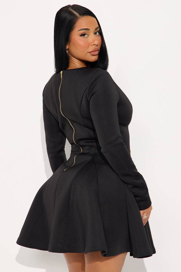 Tall Queen Of Everything Long Sleeve Mini Dress - Black