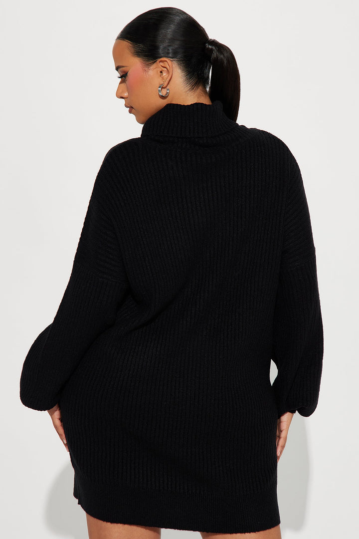 Karina Sweater Mini Dress - Black