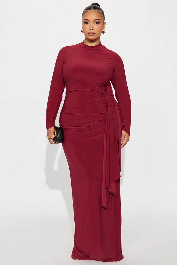 Ackens Snatched Maxi Dress - Burgundy