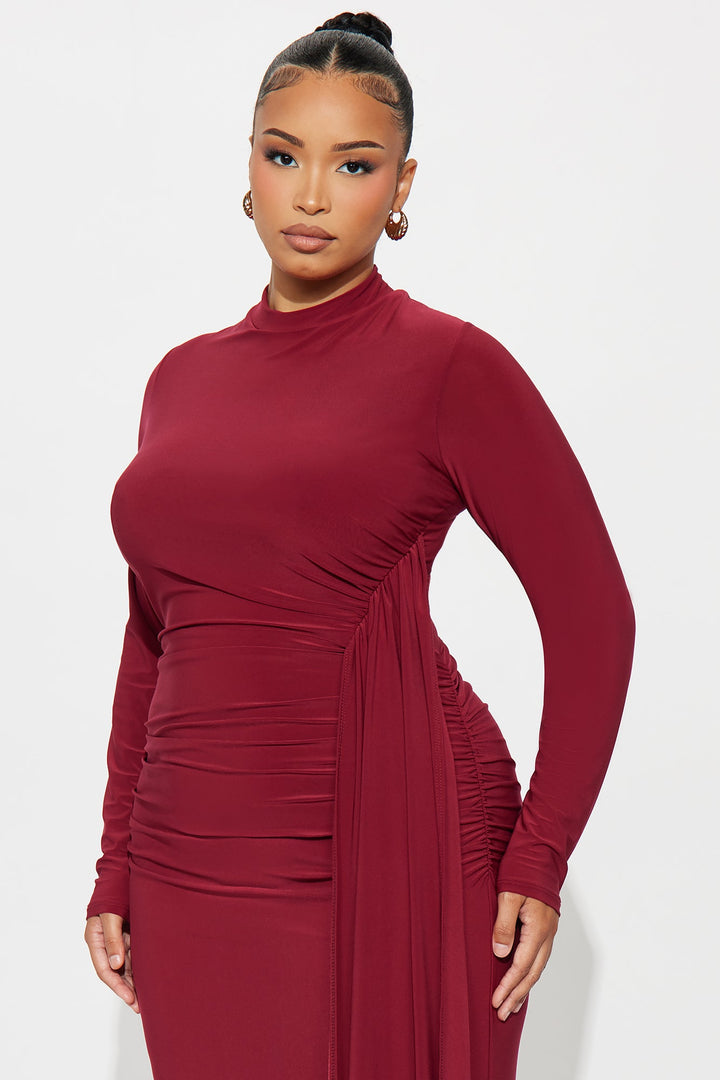 Ackens Snatched Maxi Dress - Burgundy