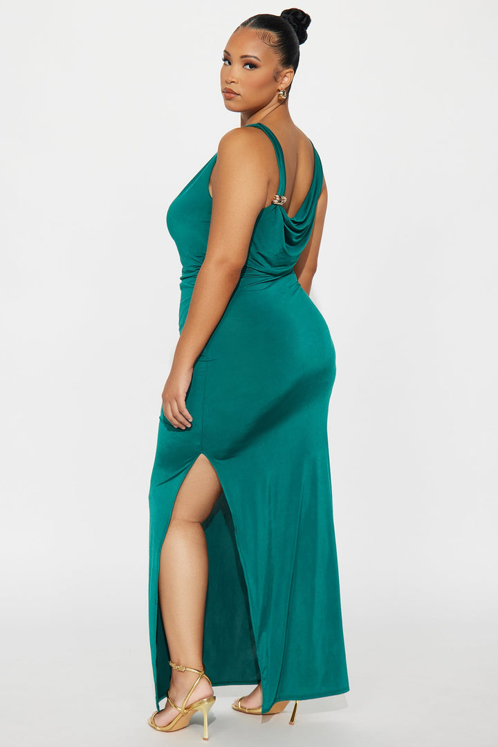 Alaia Ruched Maxi Dress - Hunter