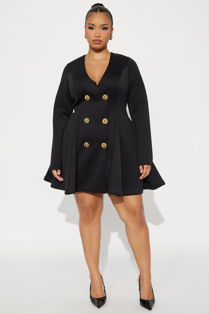 Tall Queen Of Everything Long Sleeve Mini Dress - Black