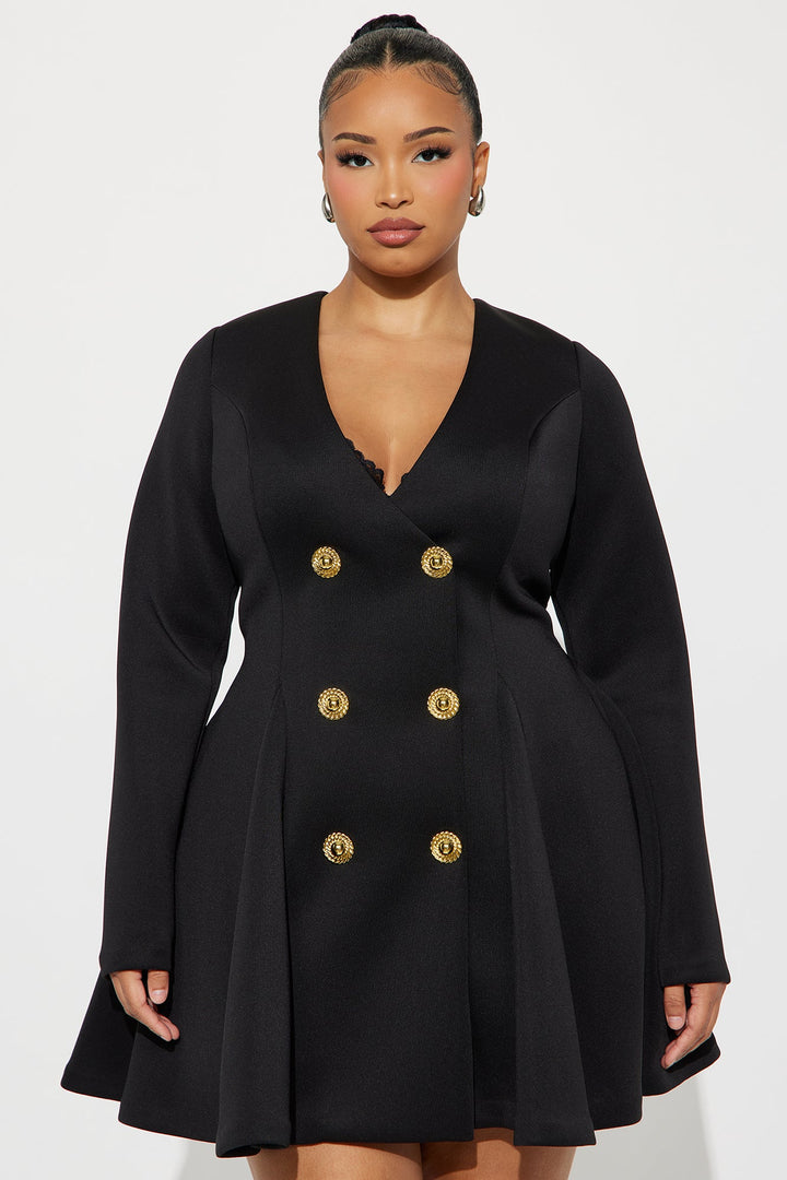 Tall Queen Of Everything Long Sleeve Mini Dress - Black