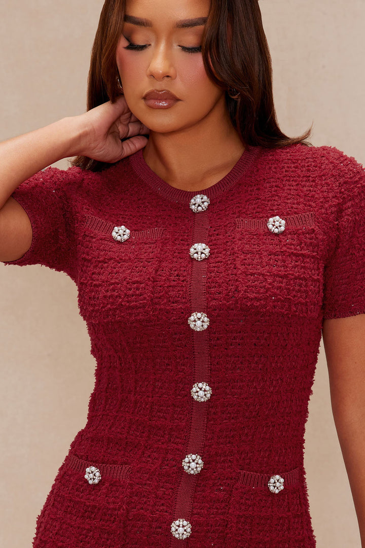 Sadie Sweater Mini Dress - Red