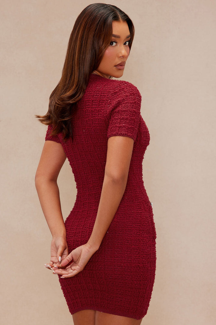 Sadie Sweater Mini Dress - Red