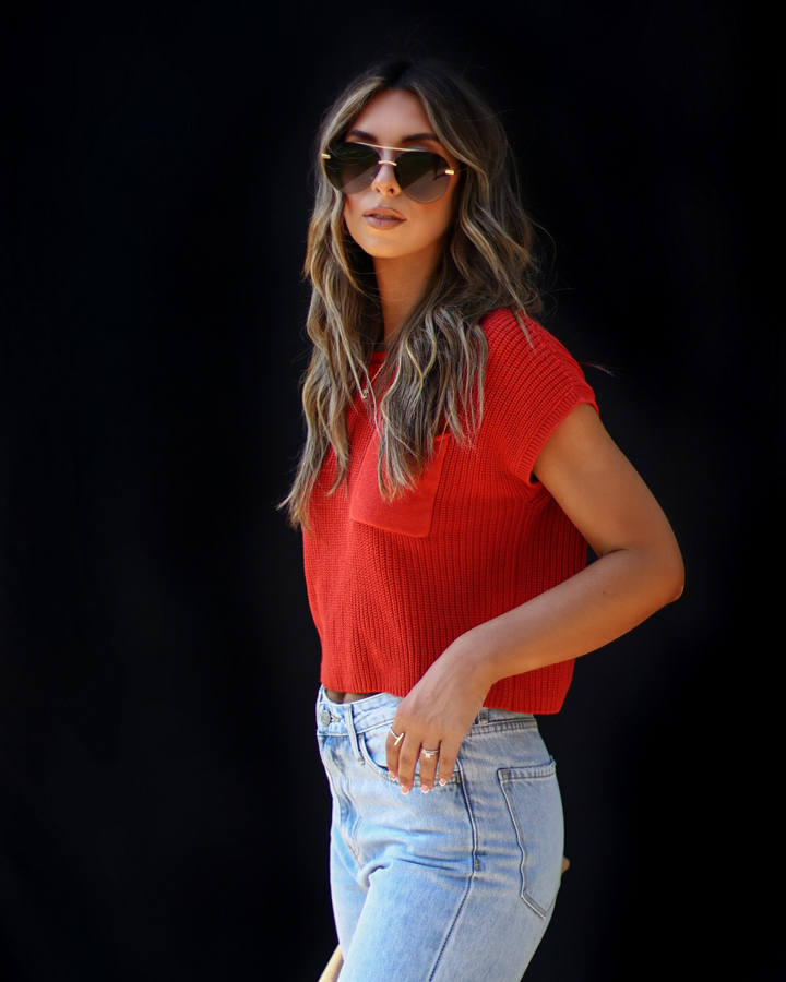 Kerry Relaxed Sweater Top Terracotta