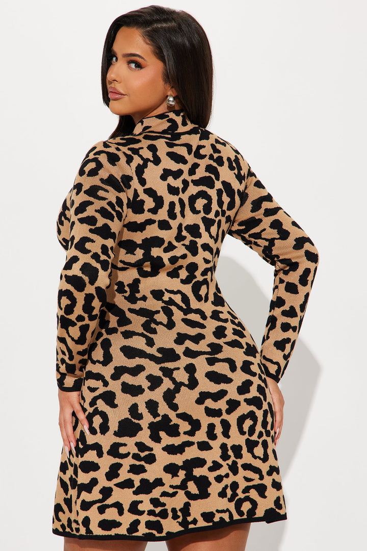 Jinx Sweater Mini Dress - Black/Brown