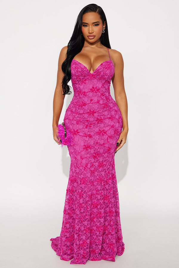 Not Over Me Lace Gown - Violet