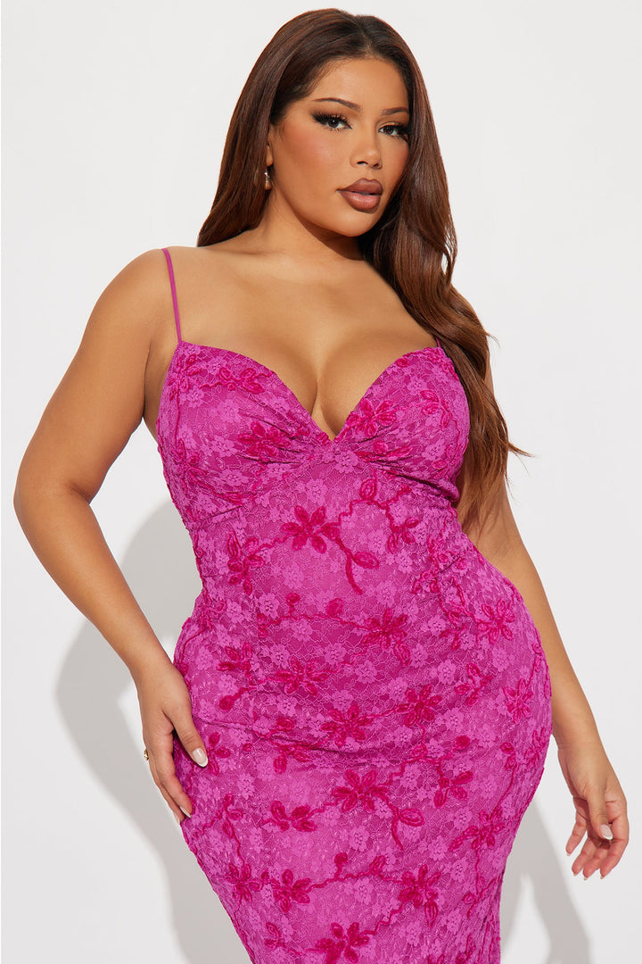 Not Over Me Lace Gown - Violet