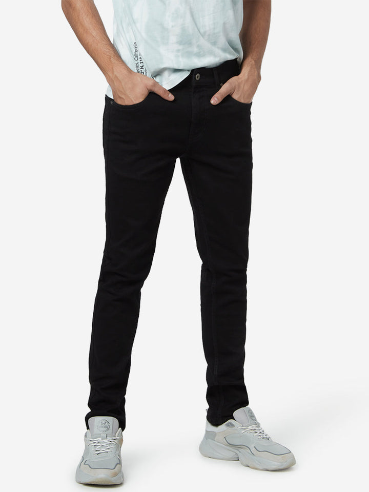 Nuon Black Slim-Fit Mid-Rise Jeans