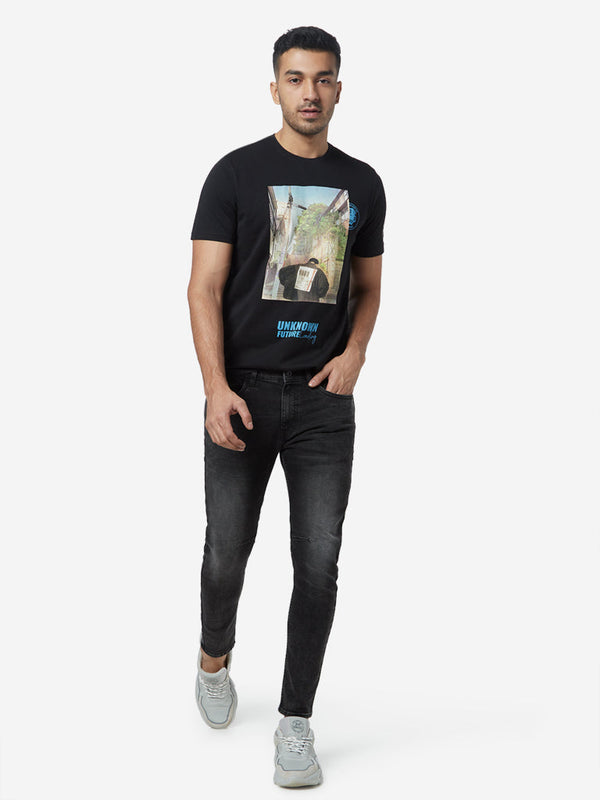 Nuon Charcoal Slim-Fit Mid-Rise Jeans