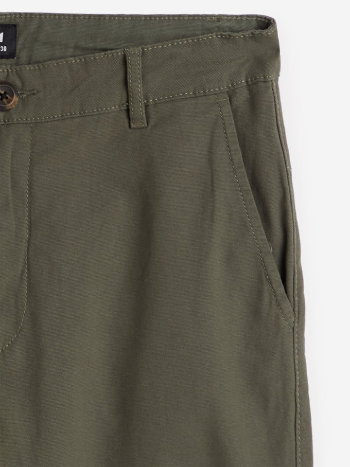 Nuon Olive Cotton-Blend Slim - Fit Mid -Rise Chinos