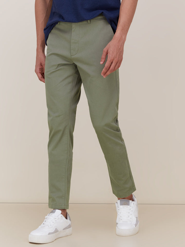 WES Casuals Light Olive Slim-Fit Chinos