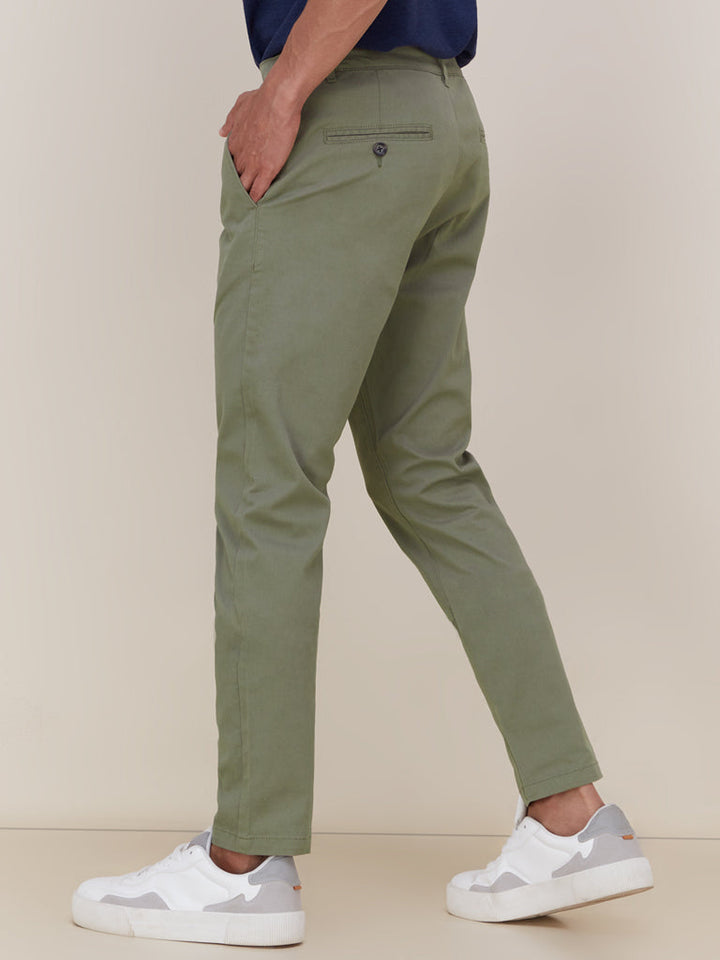 WES Casuals Light Olive Slim-Fit Chinos