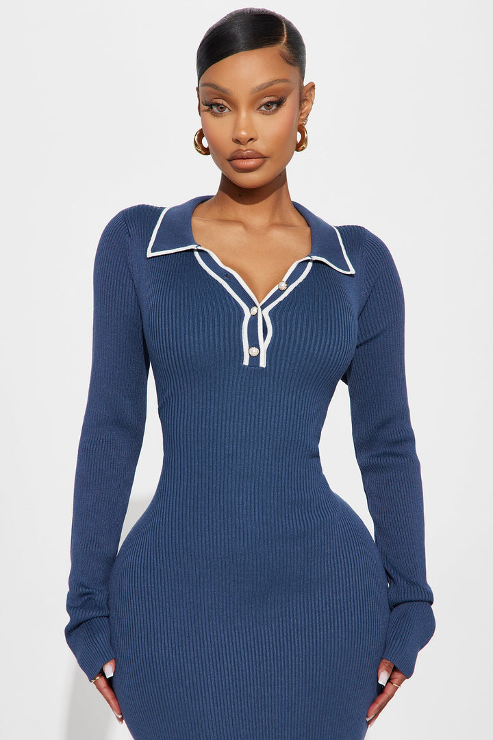 Khennedy Sweater Maxi Dress - Navy/combo