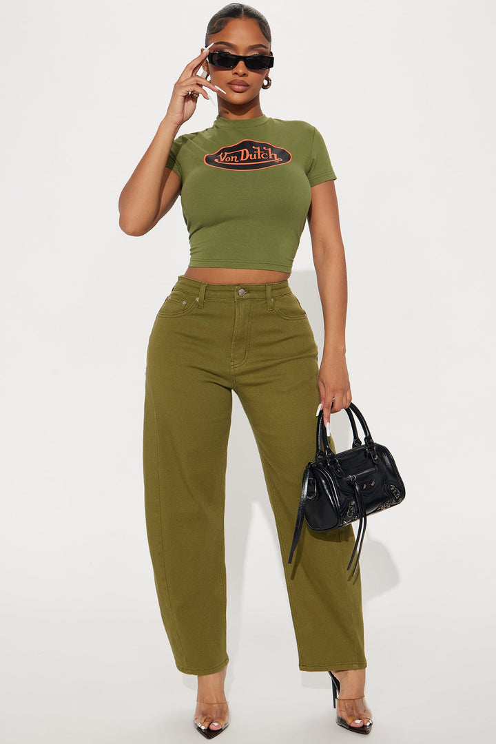 Allegra Barrel Pant - Olive