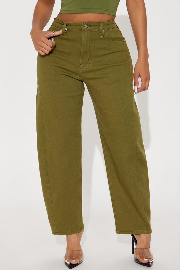 Allegra Barrel Pant - Olive