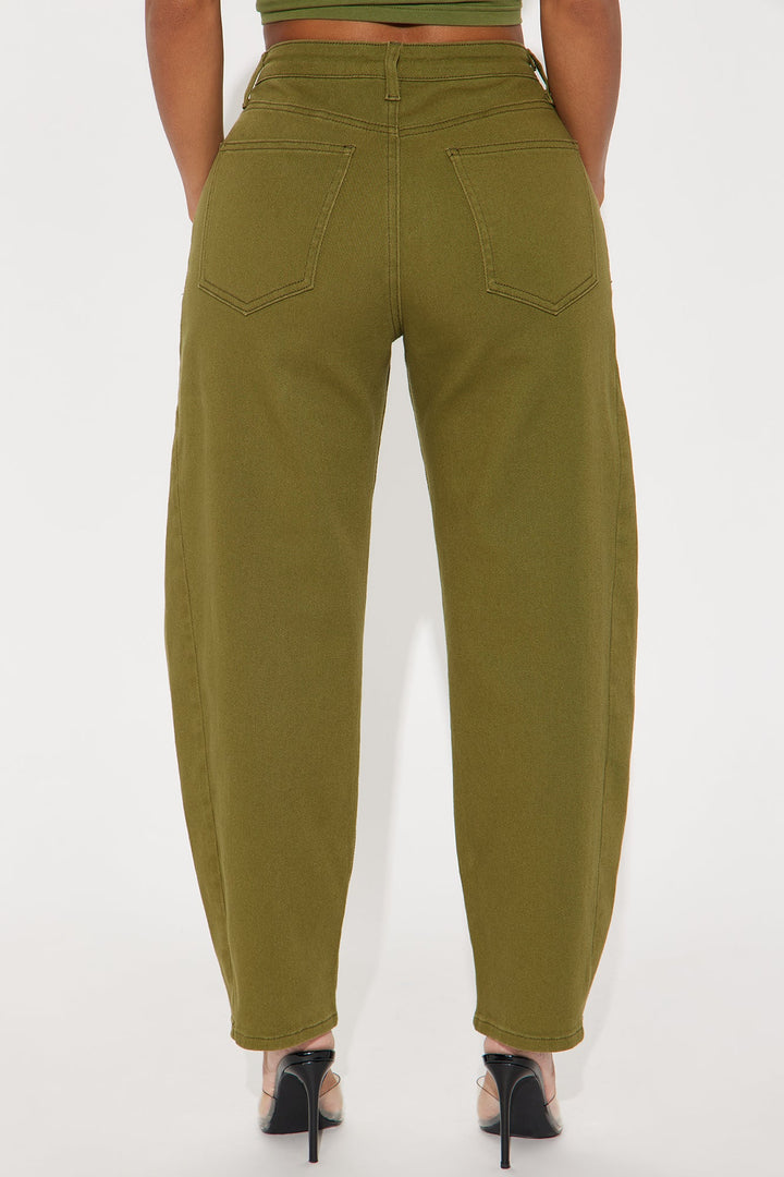 Allegra Barrel Pant - Olive