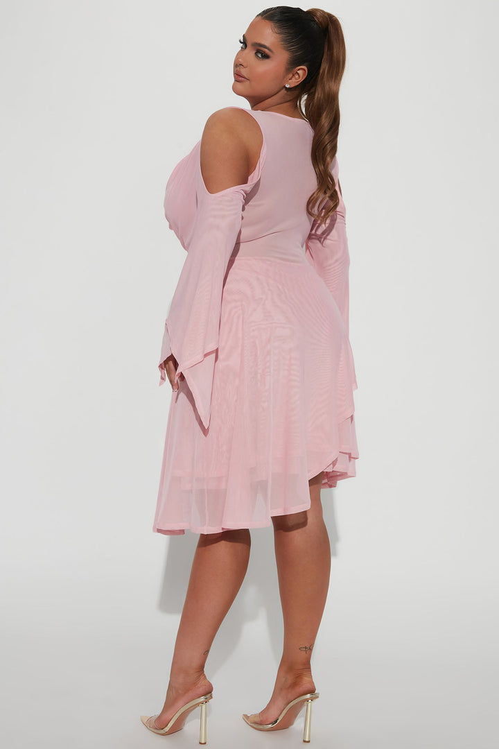 In Town Mesh Mini Dress - Pink