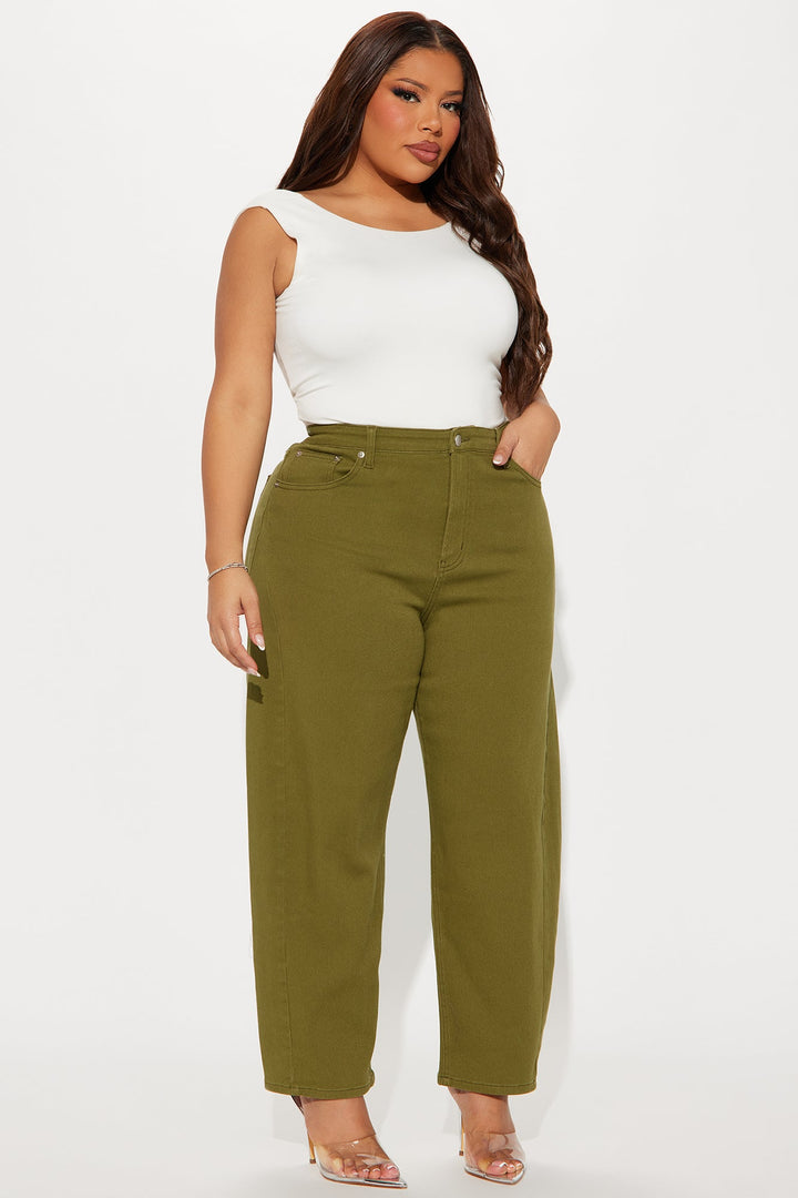 Allegra Barrel Pant - Olive