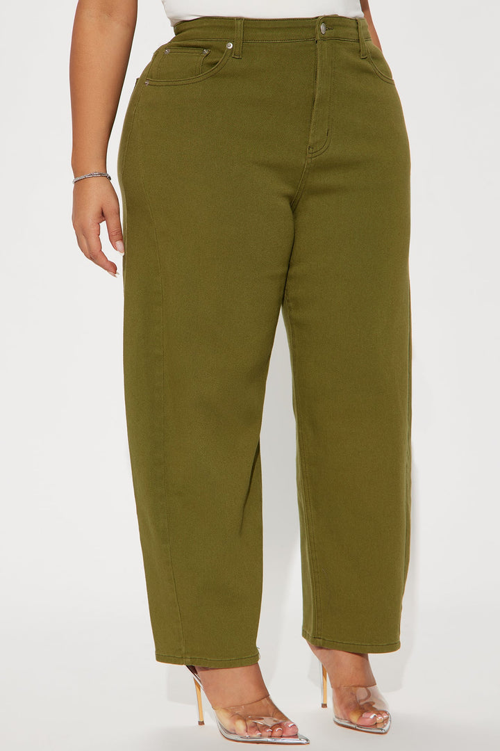 Allegra Barrel Pant - Olive