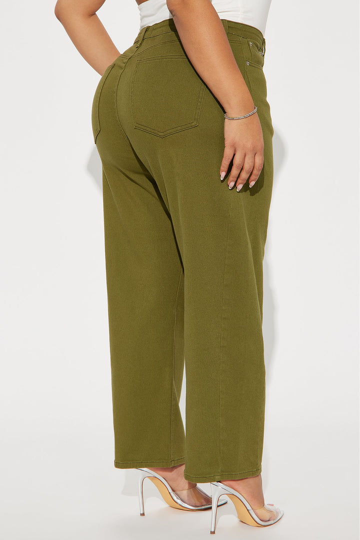 Allegra Barrel Pant - Olive