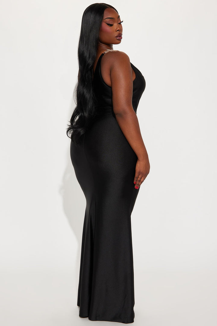 Alexis One Shoulder Gown - Black