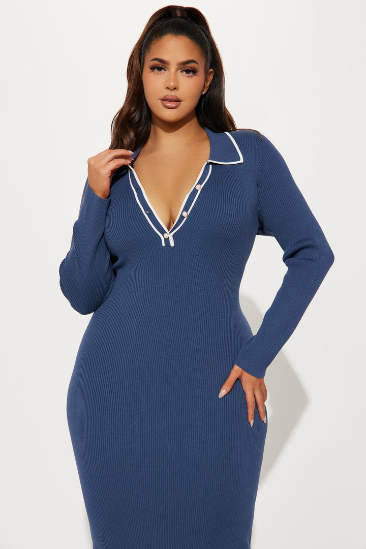 Khennedy Sweater Maxi Dress - Navy/combo