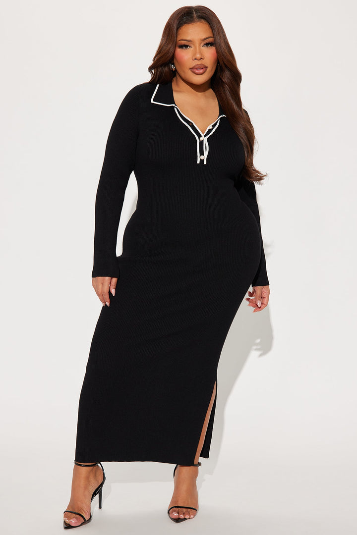 Khennedy Sweater Maxi Dress - Black/combo