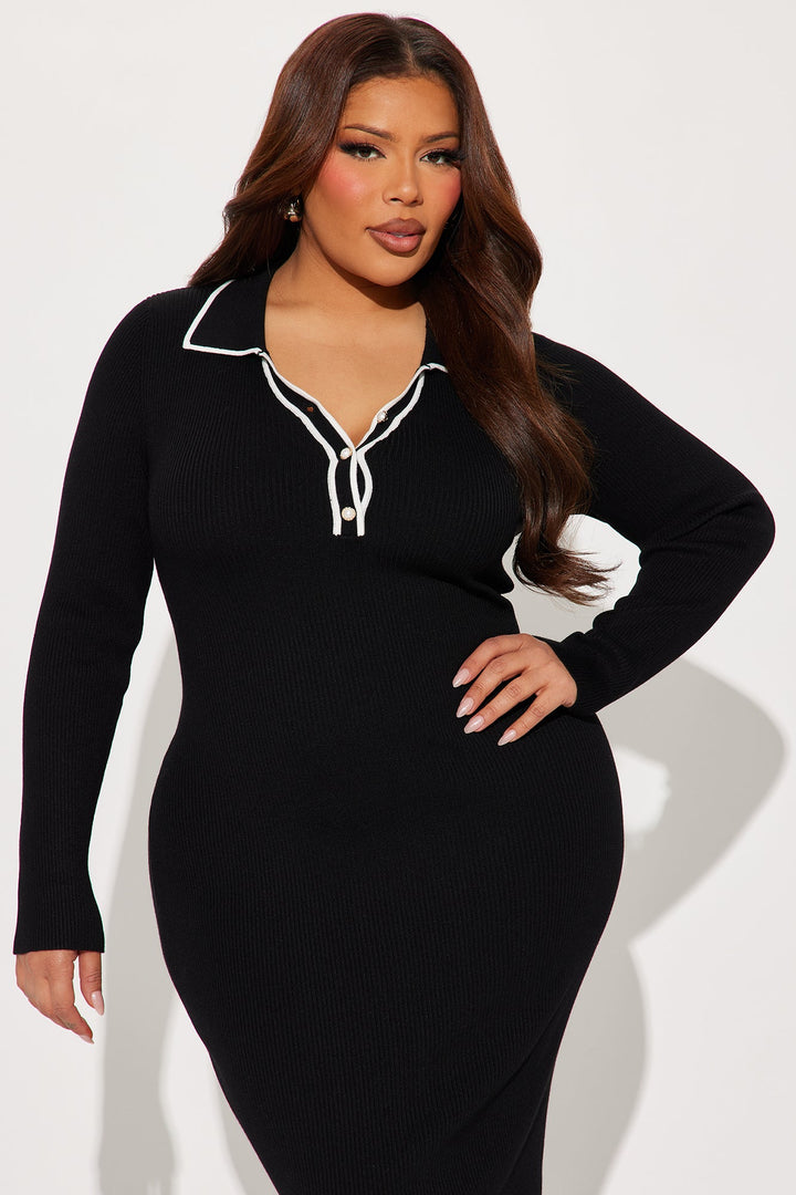 Khennedy Sweater Maxi Dress - Black/combo