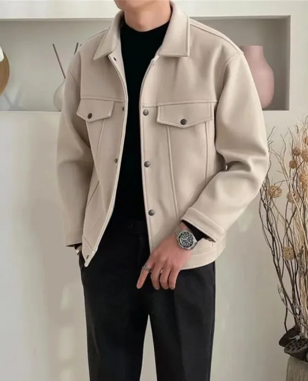 Valente Wool Overshirt Beige